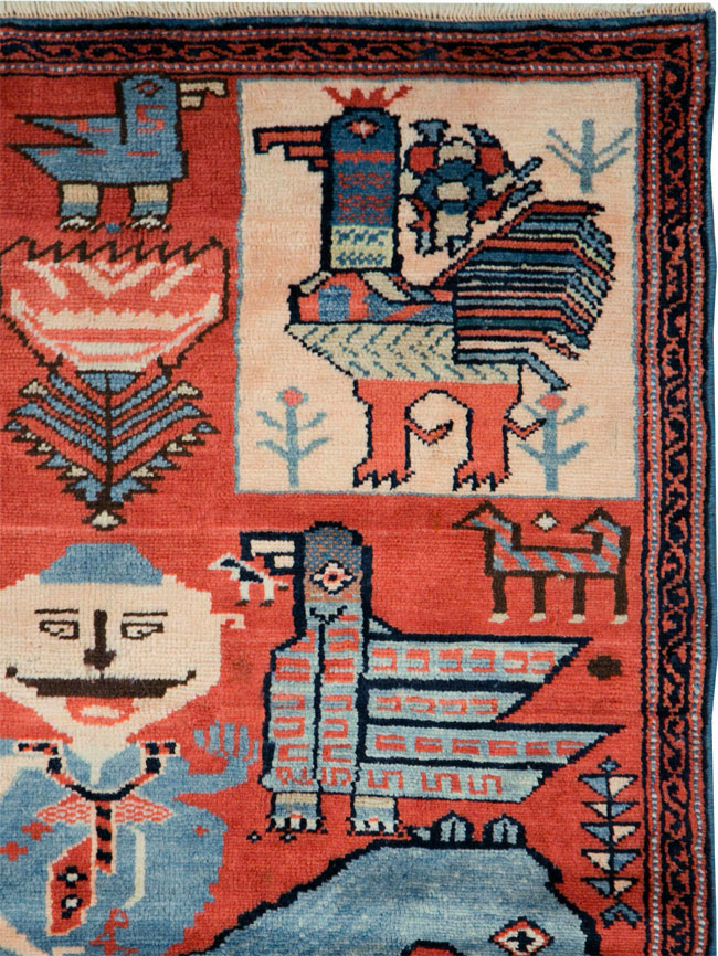 Vintage Pictorial Hamadan Rug, No.27794 - Galerie Shabab