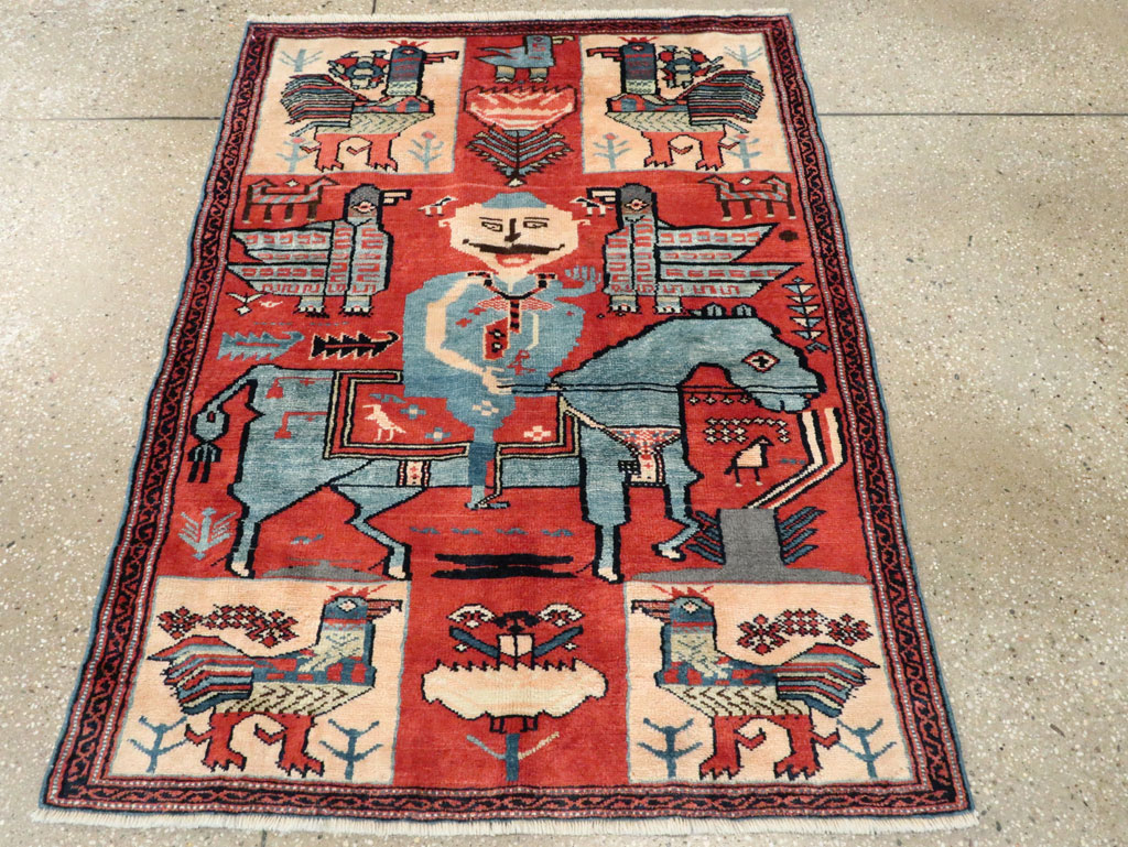 Vintage Pictorial Hamadan Rug, No.27794 - Galerie Shabab