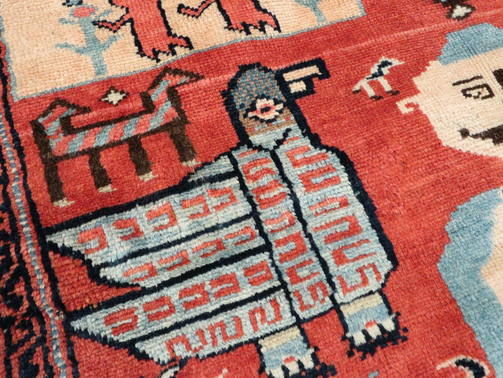 Vintage Pictorial Hamadan Rug, No.27794 - Galerie Shabab