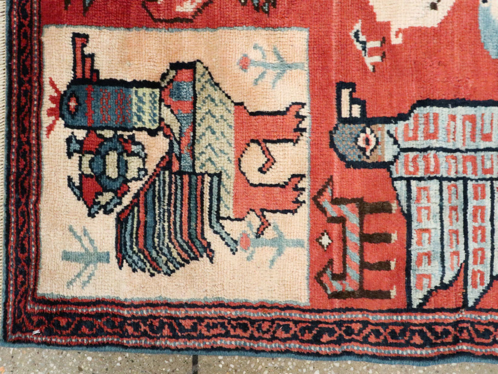 Vintage Pictorial Hamadan Rug, No.27794 - Galerie Shabab