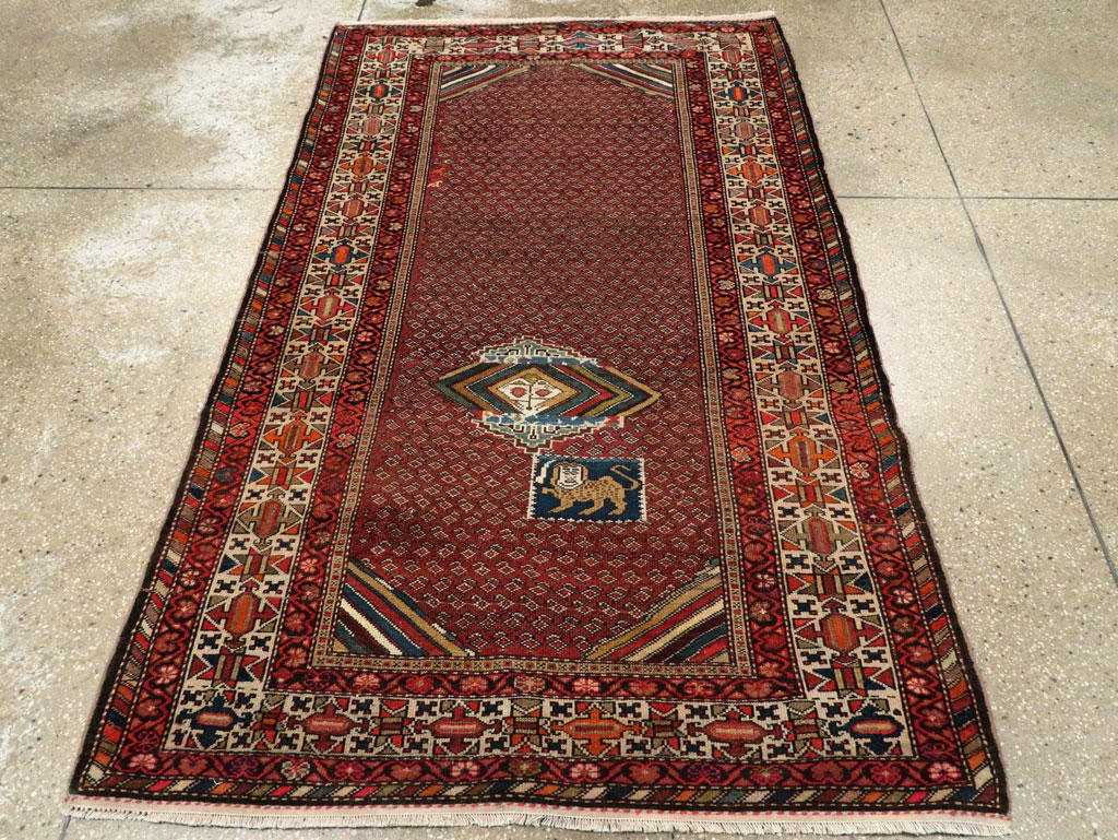 Antique Persian Pictorial Malayer Accent Rug, No.27798 - Galerie Shabab