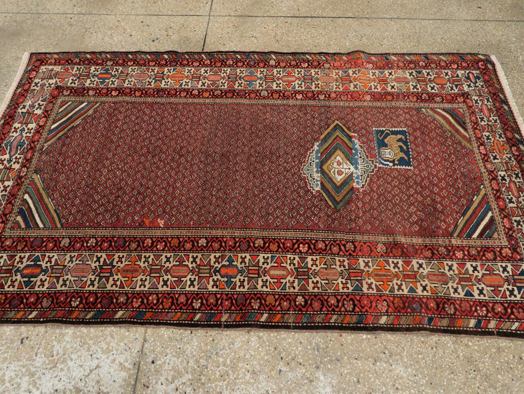 Antique Persian Pictorial Malayer Accent Rug, No.27798 - Galerie Shabab