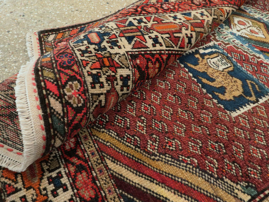 Antique Persian Pictorial Malayer Accent Rug, No.27798 - Galerie Shabab