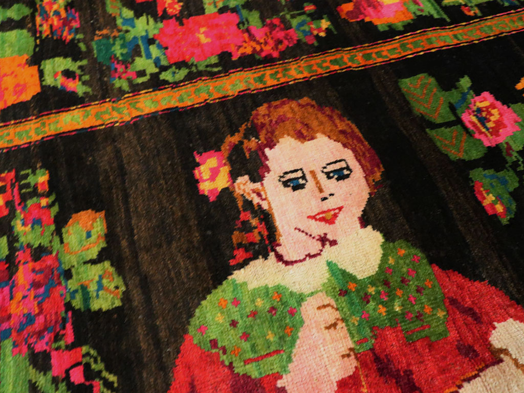 Vintage Pictorial Karabagh Rug, No.27809 - Galerie Shabab