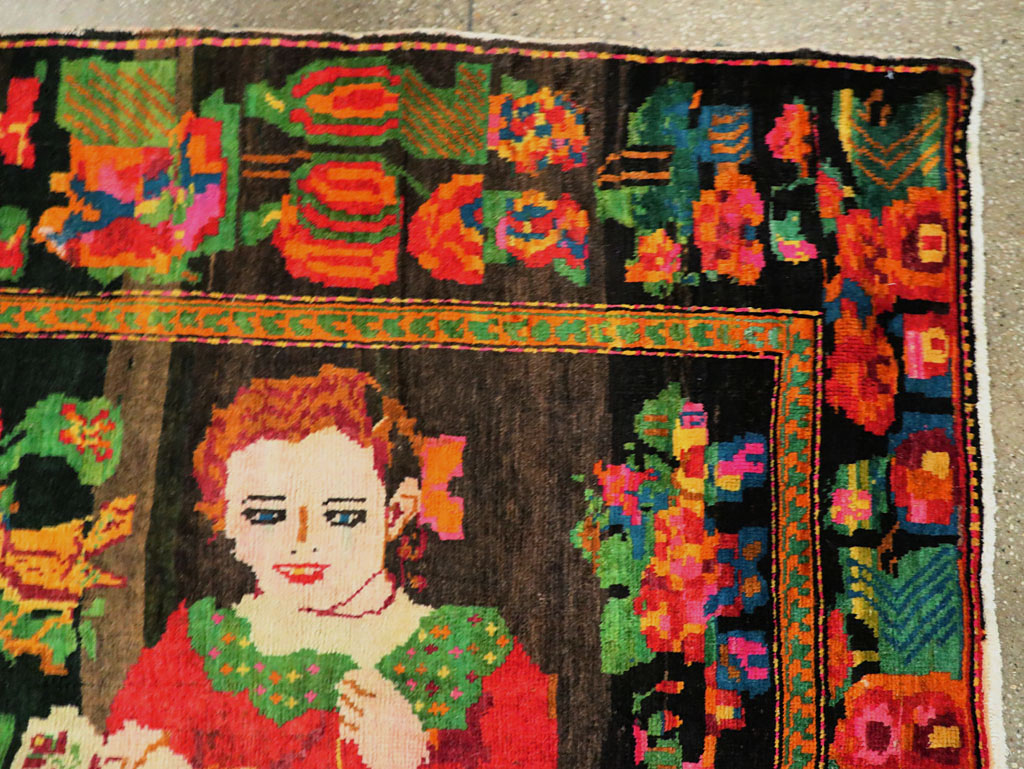 Vintage Pictorial Karabagh Rug, No.27809 - Galerie Shabab
