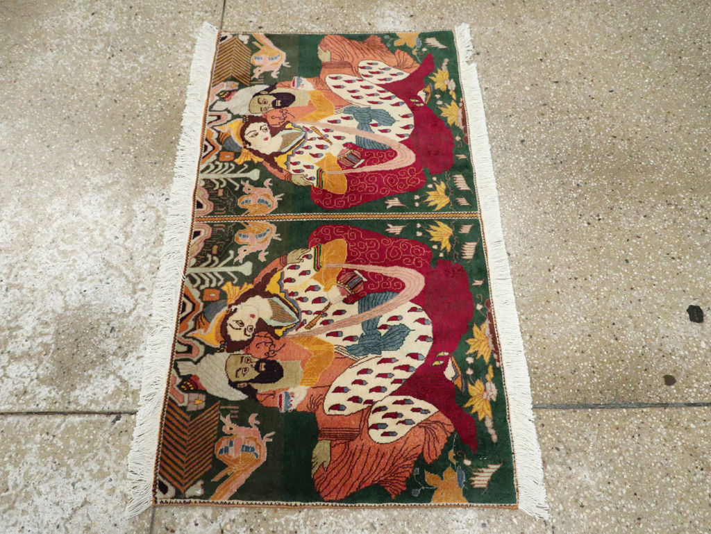Vintage Persian Tabriz Pictorial Rug, No.27810 - Galerie Shabab