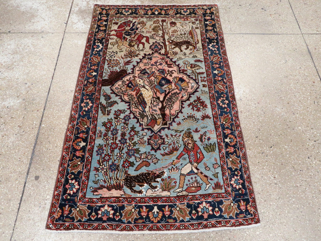 Vintage Persian Tabriz Pictorial Rug, No.27811 - Galerie Shabab