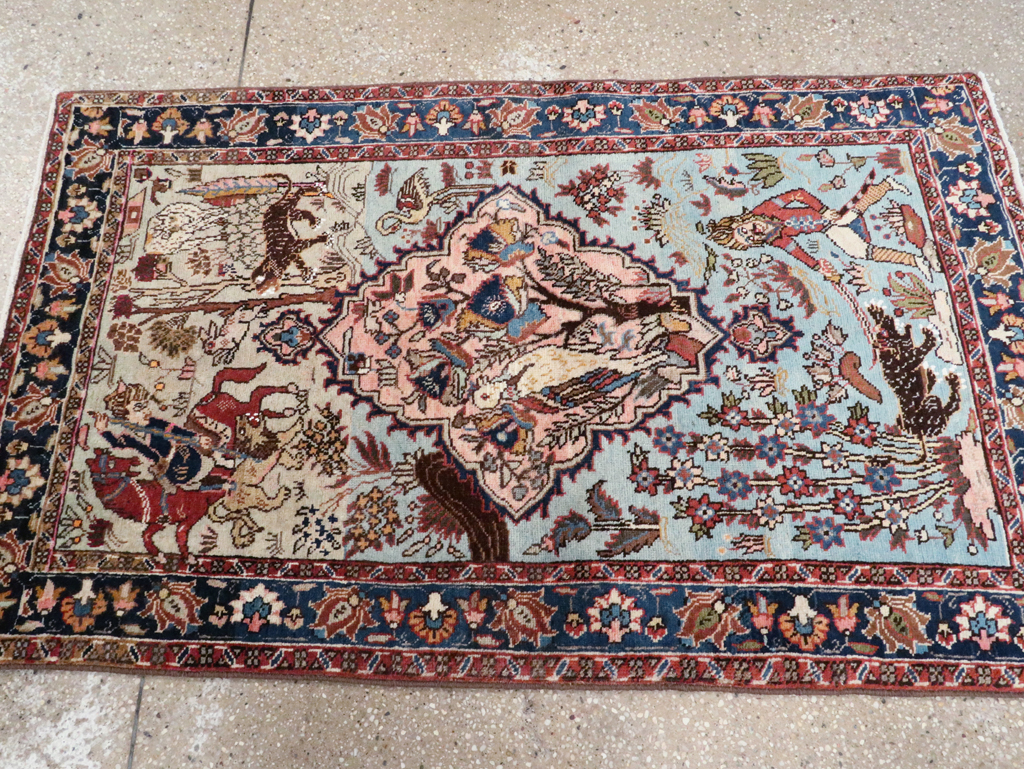 Vintage Persian Tabriz Pictorial Rug, No.27811 - Galerie Shabab