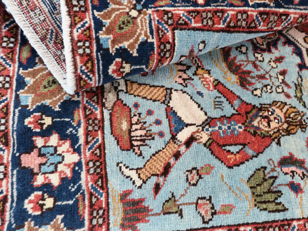 Vintage Persian Tabriz Pictorial Rug, No.27811 - Galerie Shabab