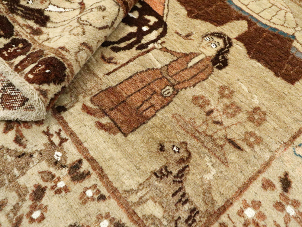 Antique Persian Pictorial Tabriz Rug, No.27817 - Galerie Shabab