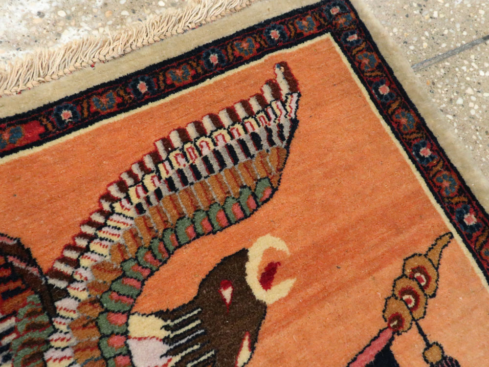 Antique Persian Kashan Flag Pictorial Rug, No.27823 - Galerie Shabab