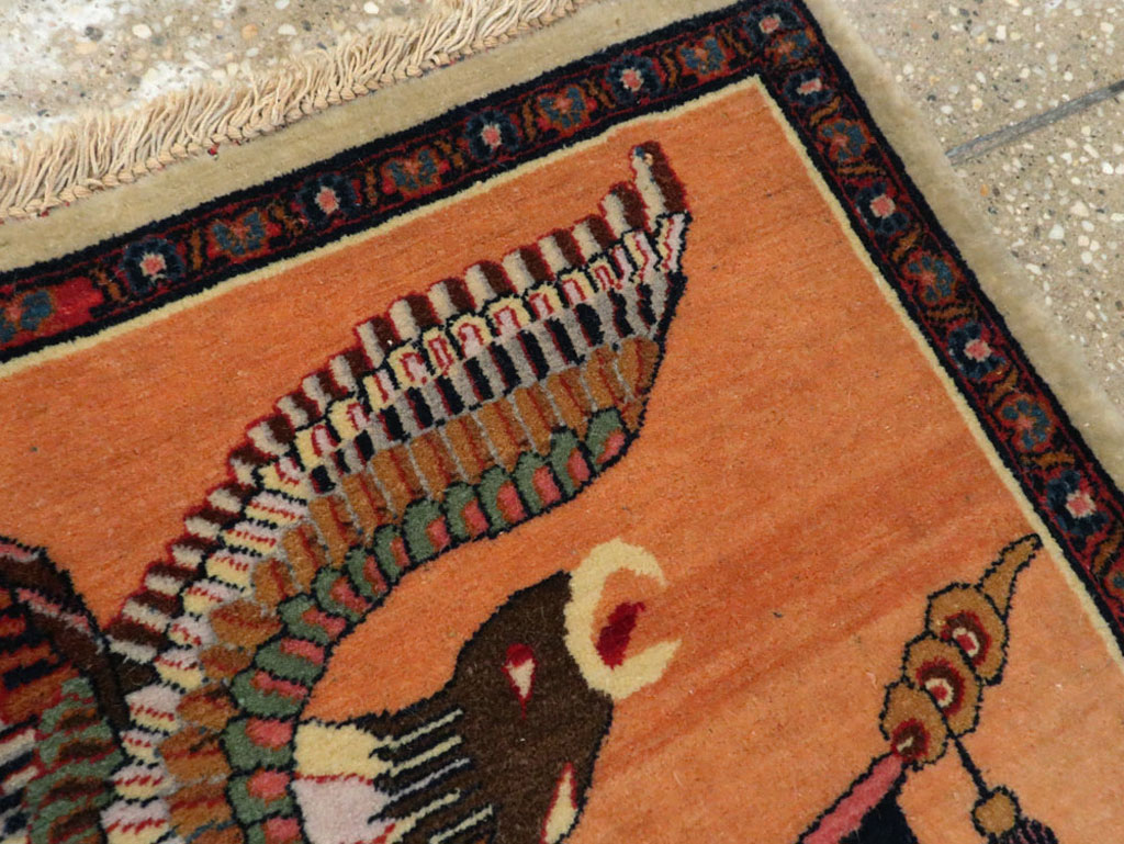 Antique Persian Kashan Flag Pictorial Rug, No.27823 - Galerie Shabab