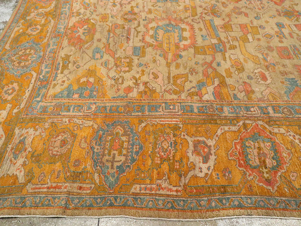 Antique Turkish Oushak Square Carpet, No.27824 - Galerie Shabab