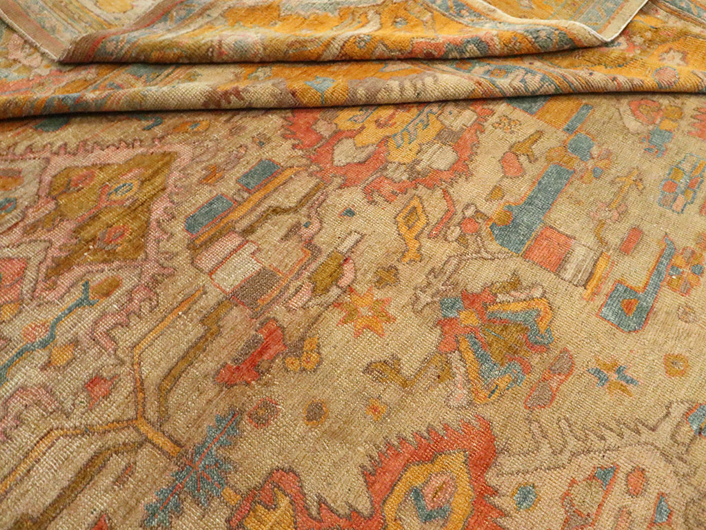 Antique Turkish Oushak Square Carpet, No.27824 - Galerie Shabab