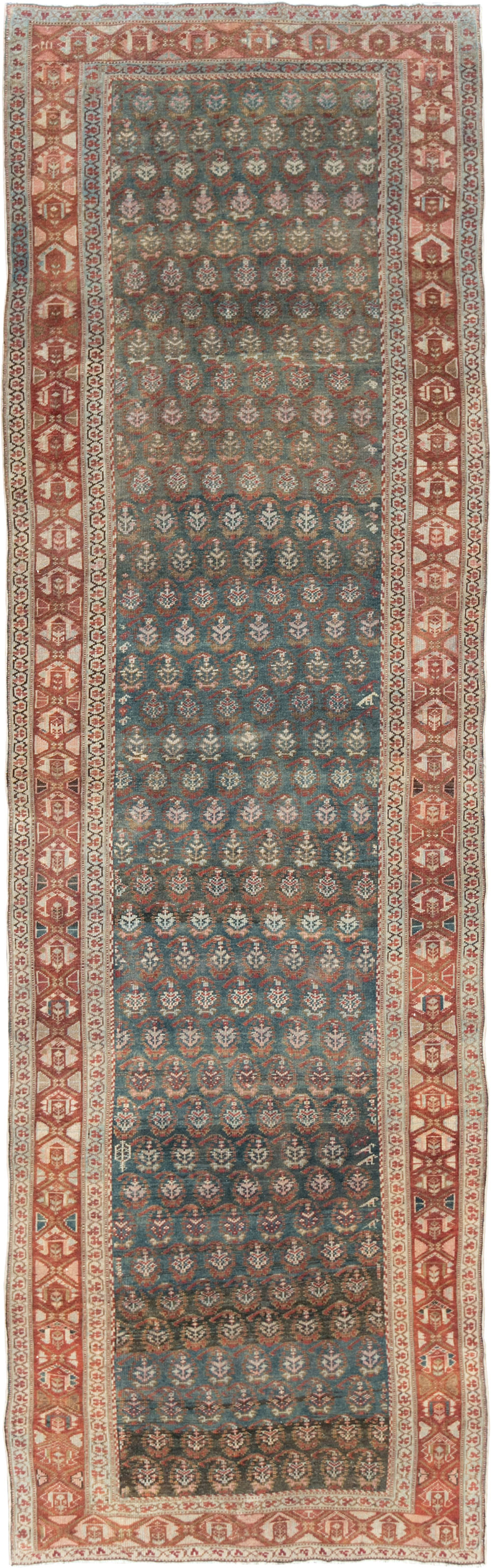 Antique Persian Kurdish Wide Gallery Runner, No.27826 - Galerie Shabab