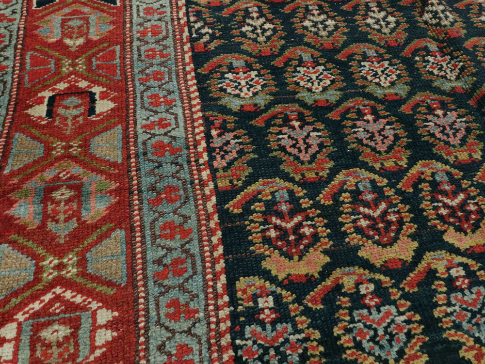 Antique Persian Kurdish Wide Gallery Runner, No.27826 - Galerie Shabab