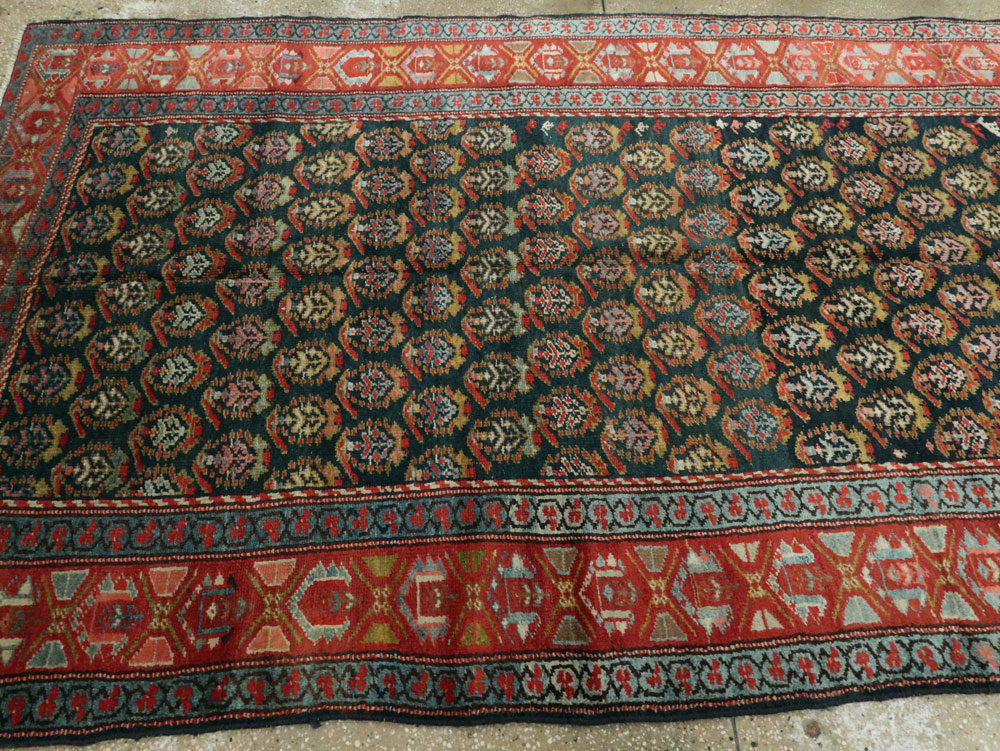 Antique Persian Kurdish Wide Gallery Runner, No.27826 - Galerie Shabab