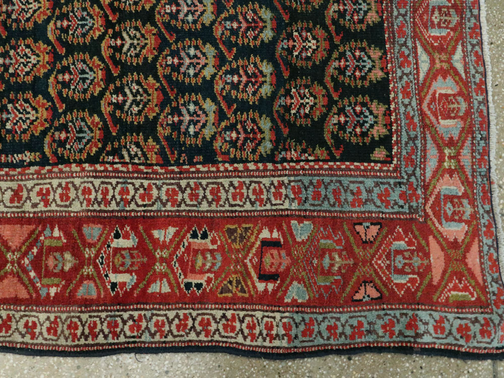 Antique Persian Kurdish Wide Gallery Runner, No.27826 - Galerie Shabab