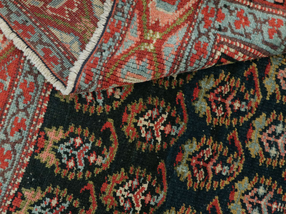 Antique Persian Kurdish Wide Gallery Runner, No.27826 - Galerie Shabab