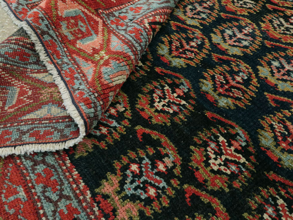 Antique Persian Kurdish Wide Gallery Runner, No.27826 - Galerie Shabab