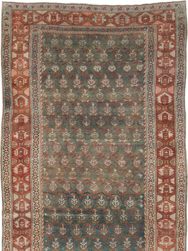 Antique Persian Kurdish Wide Gallery Runner, No.27826 - Galerie Shabab