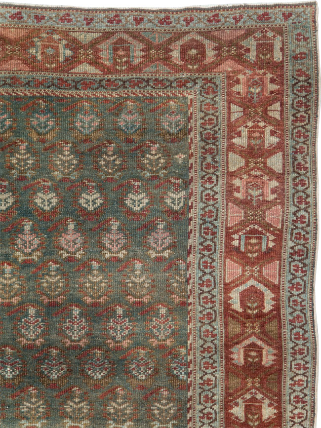 Antique Persian Kurdish Wide Gallery Runner, No.27826 - Galerie Shabab