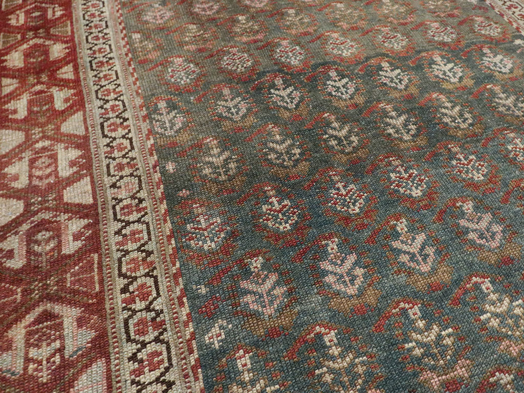 Antique Persian Kurdish Wide Gallery Runner, No.27826 - Galerie Shabab