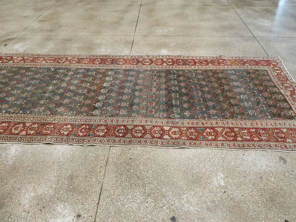 Antique Persian Kurdish Wide Gallery Runner, No.27826 - Galerie Shabab