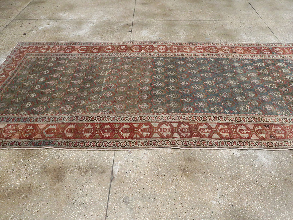 Antique Persian Kurdish Wide Gallery Runner, No.27826 - Galerie Shabab