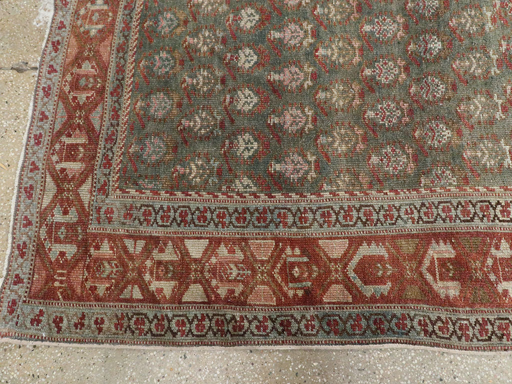 Antique Persian Kurdish Wide Gallery Runner, No.27826 - Galerie Shabab