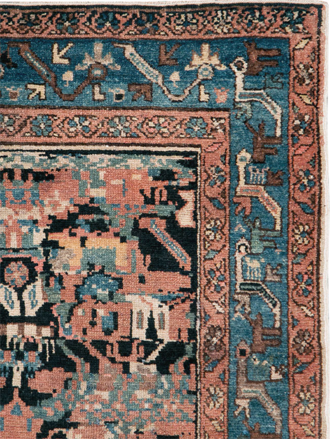 Antique Persian Malayer Square Throw Rug, No.27833 - Galerie Shabab