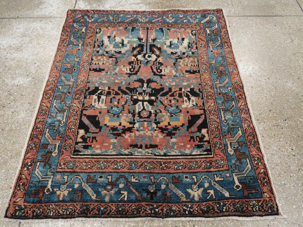 Antique Persian Malayer Square Throw Rug, No.27833 - Galerie Shabab