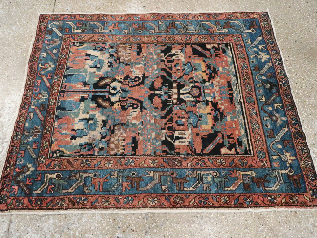 Antique Persian Malayer Square Throw Rug, No.27833 - Galerie Shabab