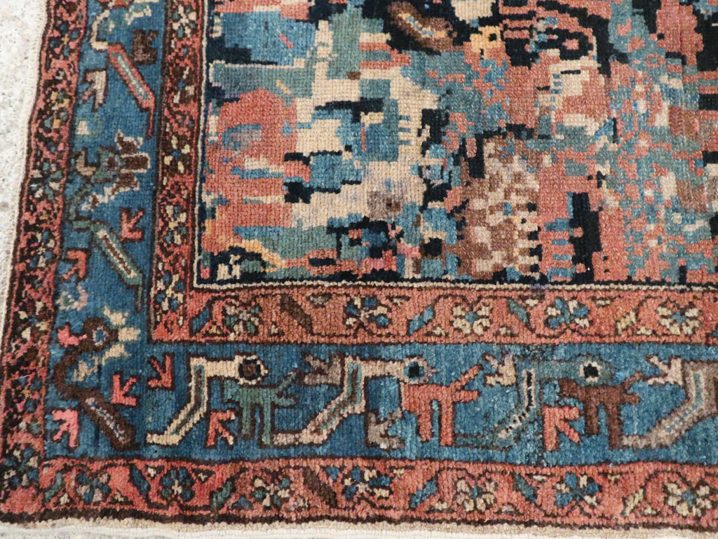 Antique Persian Malayer Square Throw Rug, No.27833 - Galerie Shabab