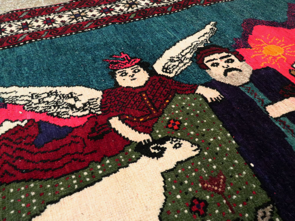 Vintage Pictorial Karabagh Rug, No.27842 - Galerie Shabab