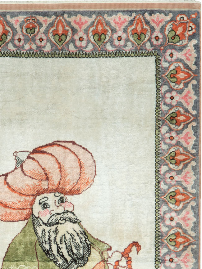 Vintage Turkish Kayseri Pictorial Rug, No.27854 - Galerie Shabab