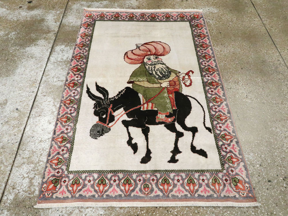 Vintage Turkish Kayseri Pictorial Rug, No.27854 - Galerie Shabab