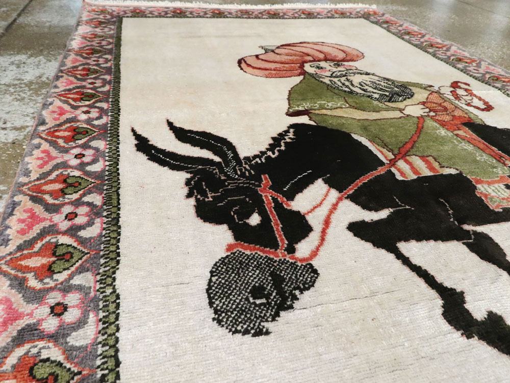 Vintage Turkish Kayseri Pictorial Rug, No.27854 - Galerie Shabab