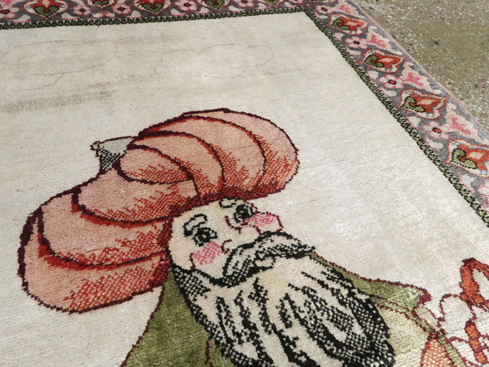 Vintage Turkish Kayseri Pictorial Rug, No.27854 - Galerie Shabab