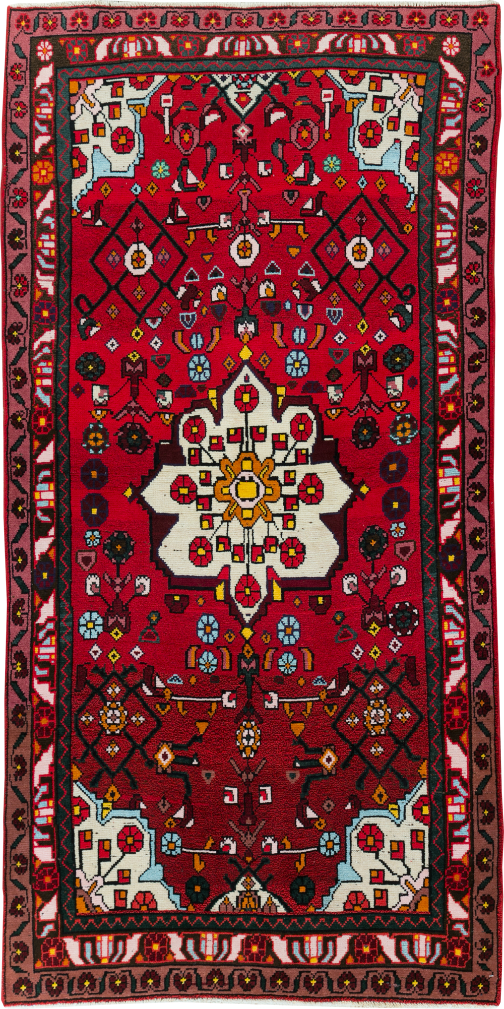 Vintage Persian Hamdan Rug, No.27880 - Galerie Shabab