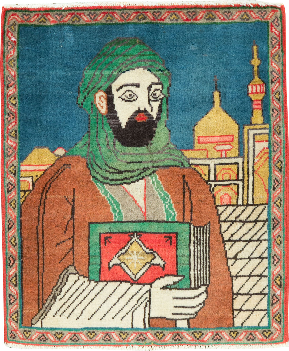 Vintage Persian Tabriz Pictorial Rug, No.27887 - Galerie Shabab