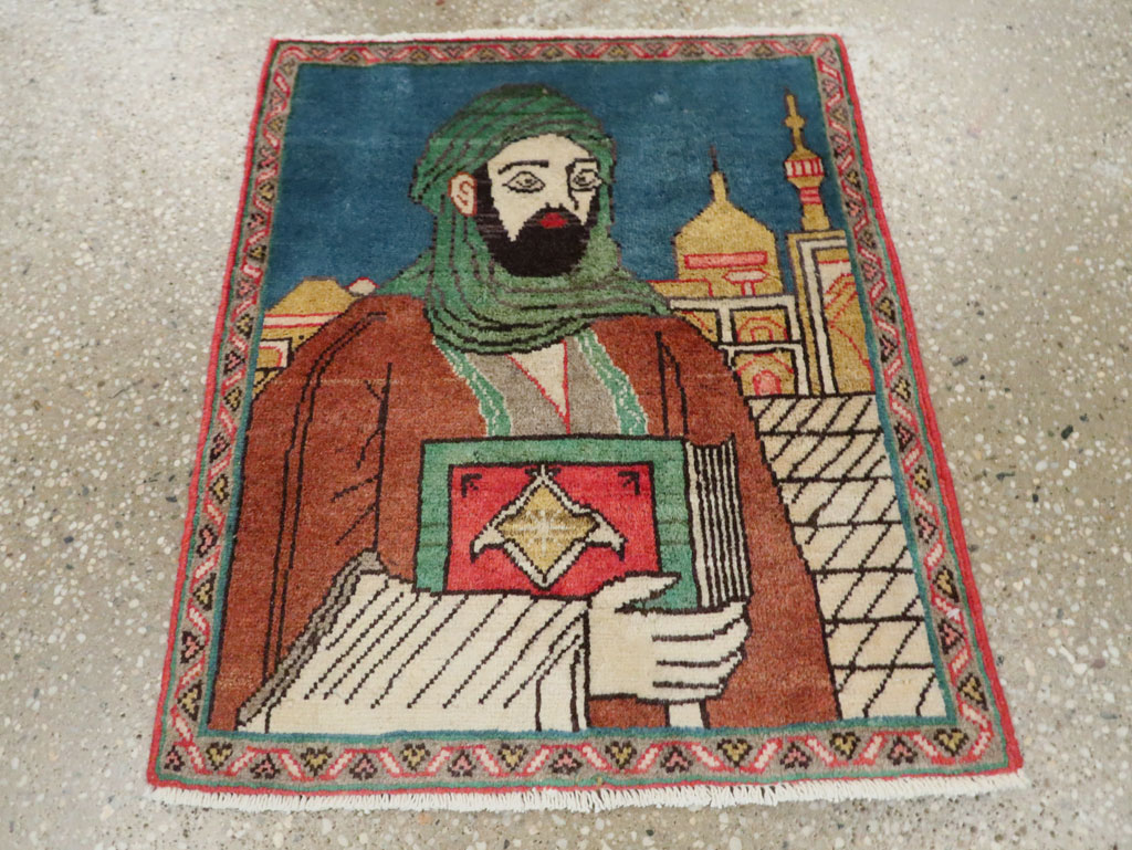 Vintage Persian Tabriz Pictorial Rug, No.27887 - Galerie Shabab