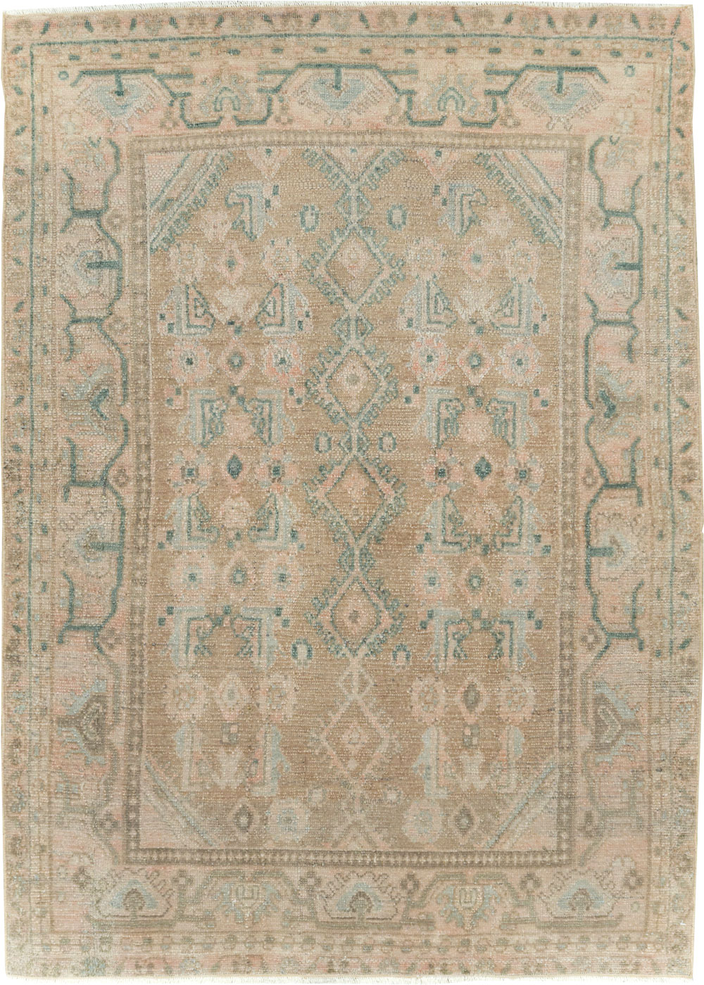 Vintage Persian Malayer Throw Rug, No.27890 - Galerie Shabab