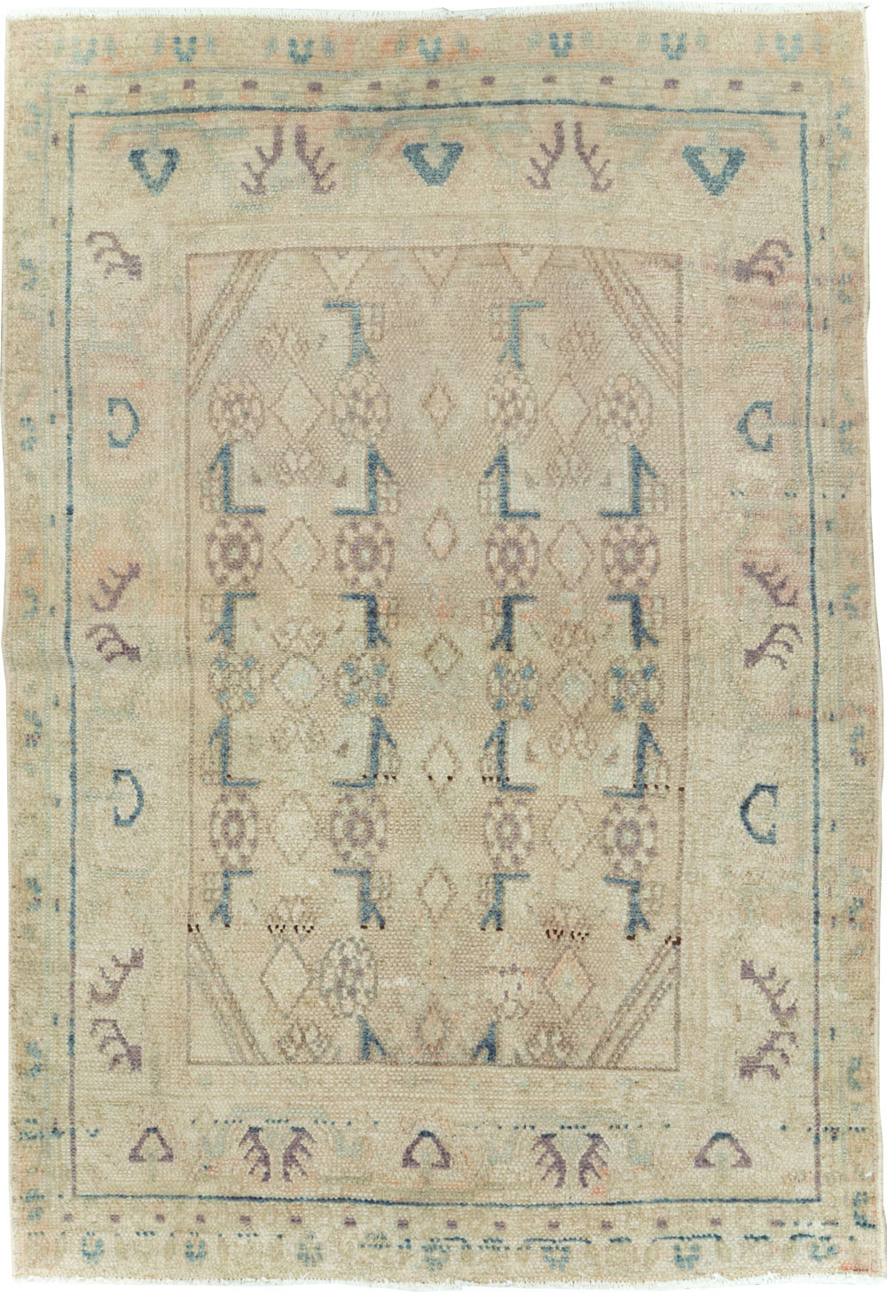 Vintage Persian Malayer Throw Rug, No.27891 - Galerie Shabab