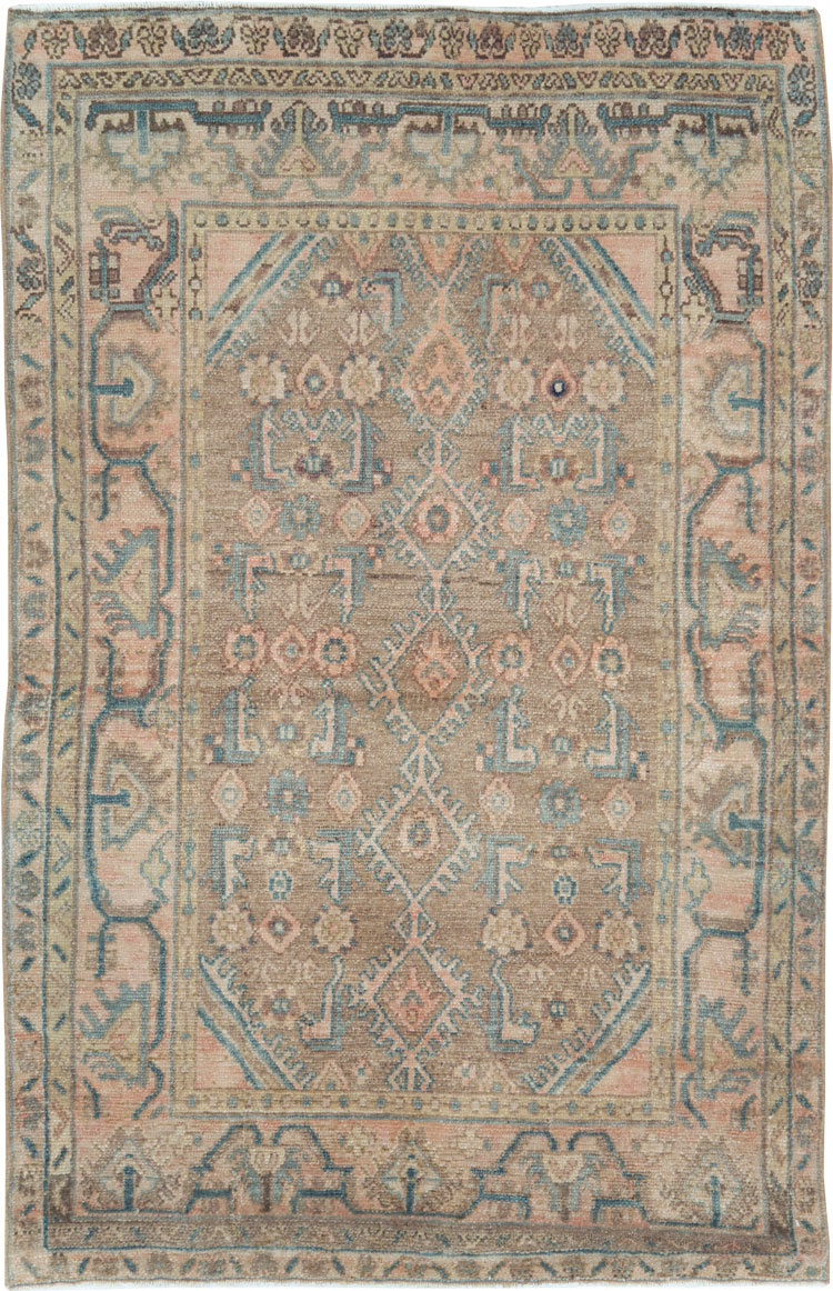 Vintage Persian Malayer Throw Rug, No.27895 - Galerie Shabab