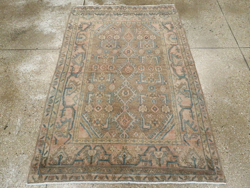 Vintage Persian Malayer Throw Rug, No.27895 - Galerie Shabab