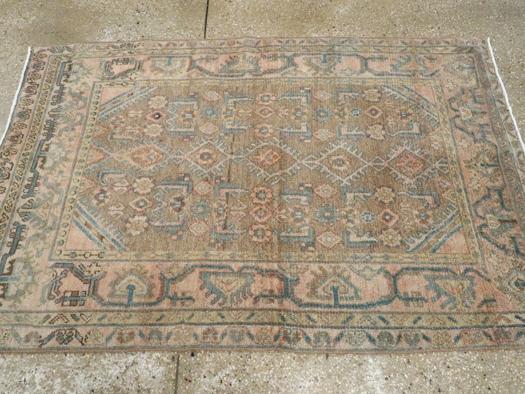 Vintage Persian Malayer Throw Rug, No.27895 - Galerie Shabab
