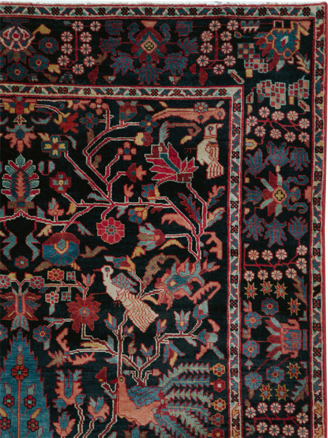 Vintage Persian Hamadan Pictorial Accent Rug, No.27923 - Galerie Shabab