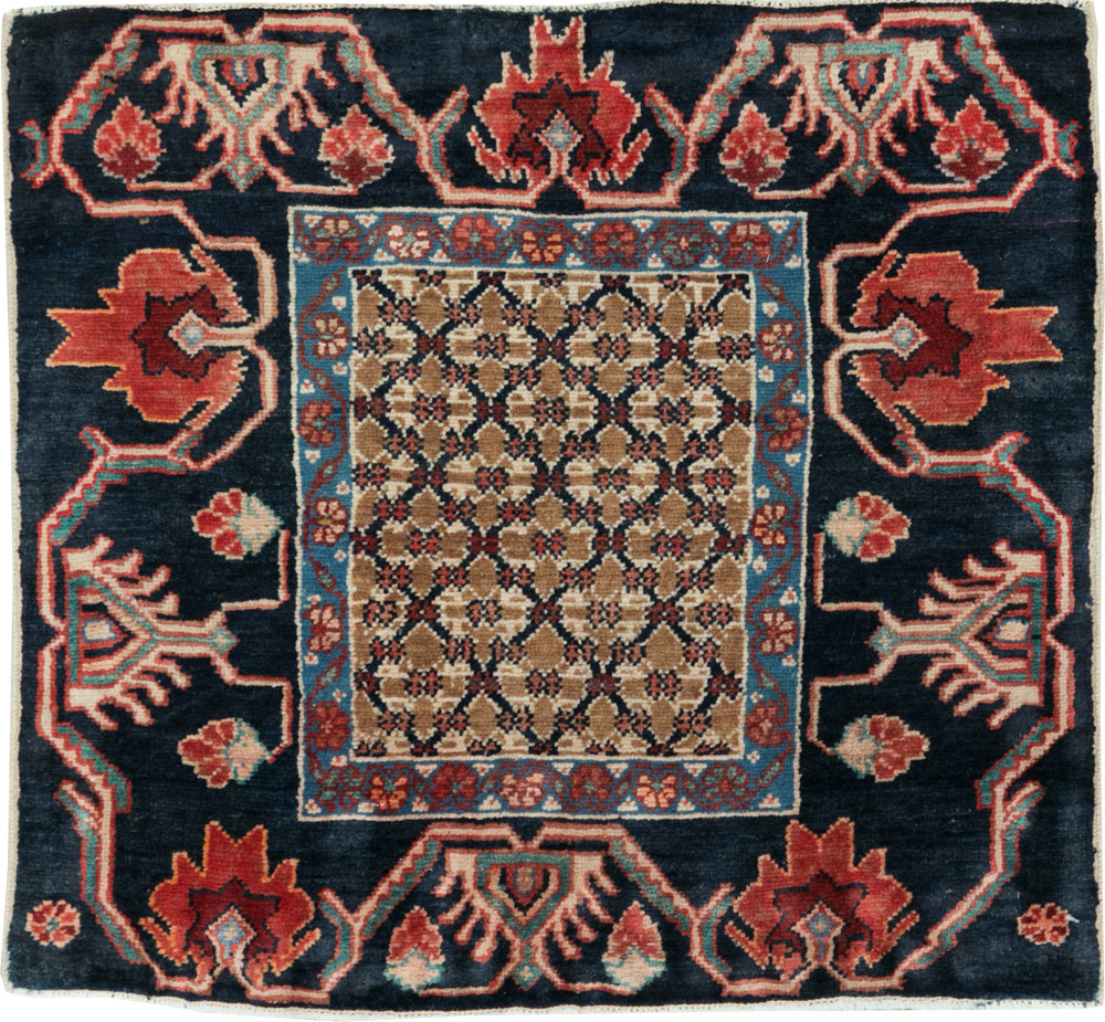 Vintage Persian Serab Square Throw Rug, No.27928 - Galerie Shabab