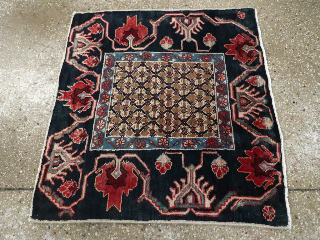 Vintage Persian Serab Square Throw Rug, No.27928 - Galerie Shabab